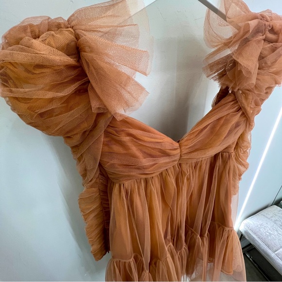 Zimmermann Dresses Zimmermann Tulle Ruched Mini Dress In Lipstick